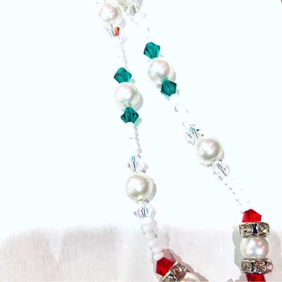 Artisan Crafted Handmade Sparkling Snowgirl Christmas Necklace - Picture 6 of 9